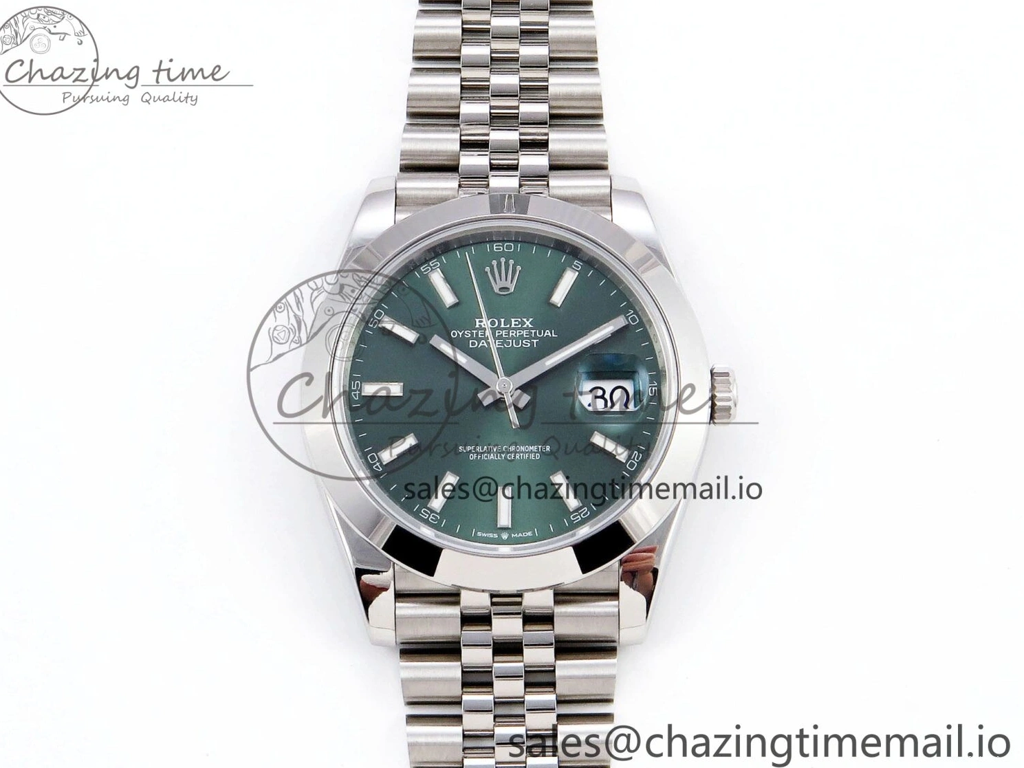 0501 DateJust 41 126330 904L SS VSF 1:1 Best Edition Green Dial on Jubilee Bracelet VS FreshLook 1282